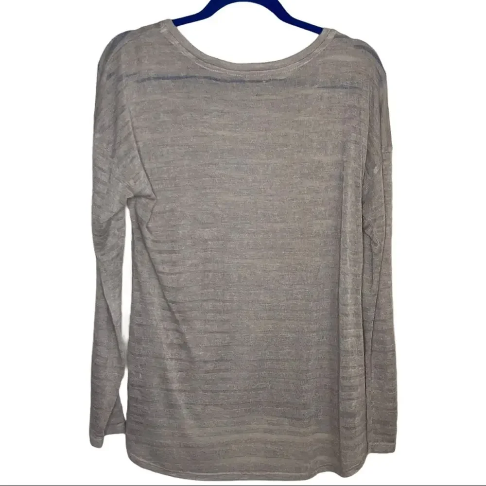 APT 9. Light Brown Sheer Lightweight Long Sleeve Women's Size Medium